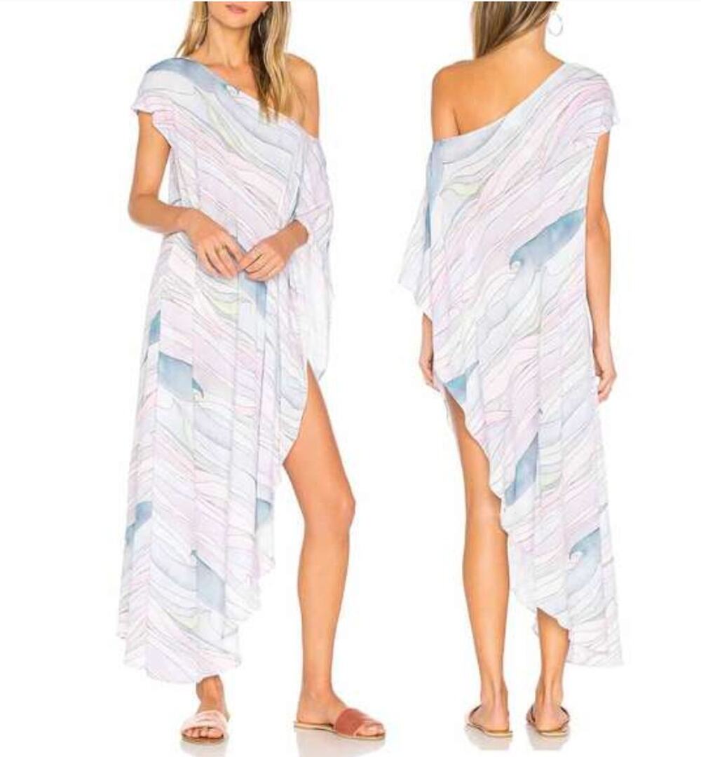 Mara Hoffman Swim One Shoulder Dashiki Swim Cover Waves Revolve